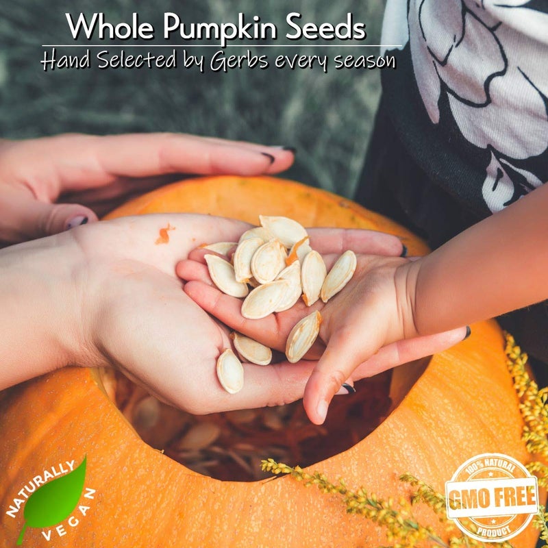 GERBS Jumbo Sized Lightly Sea Salted Pumpkin Seeds in Shell by Gerbs - 2 LBS - Top 11 Food Allergen Free & Non GMO - Premium Giant Size Whole Roasted Pepitas - COG USA - Image 4